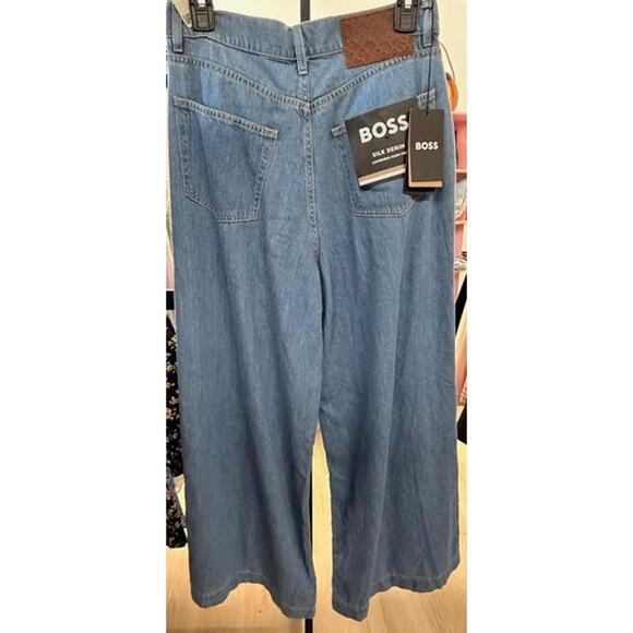 NWT Hugo Boss BOSS by Women's Wide Leg Denim Jeans SZ 28 - Picture 4 of 4